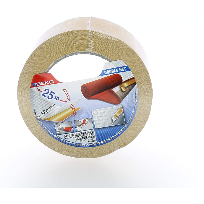 Geko dobbeltsidet tæppetape 25 meter