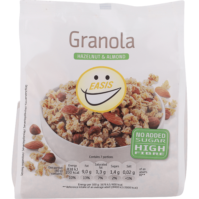 Granola m. hasselnødder og mandler u. tilsat sukker