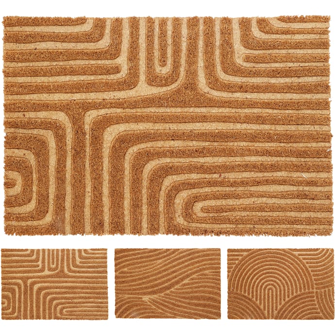 Dørmåtte med med bølge-motiv 39x59 cm - brun - flere varianter - assorteret