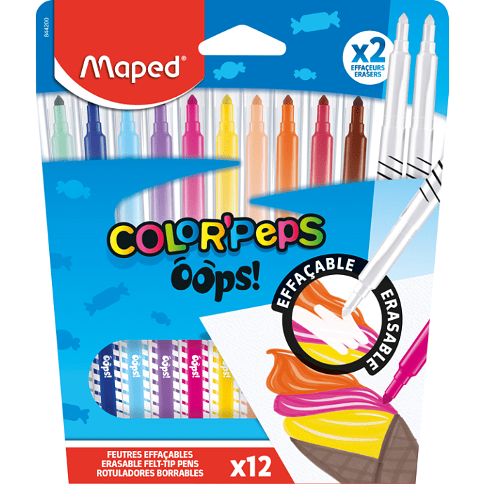 Maped viskbare tusser 12-pak