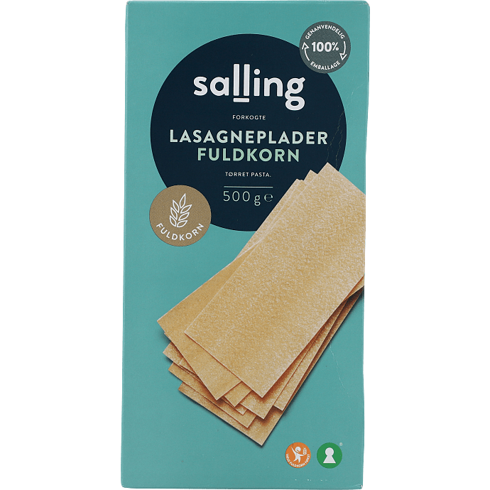 Lasagneplader m. fuldkorn