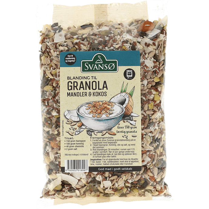 Granola med mandler og kokos