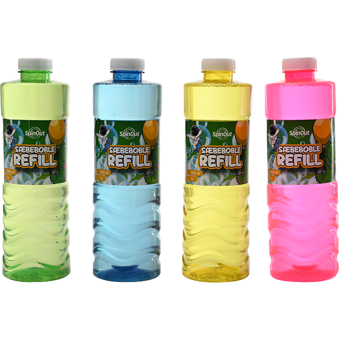SpinOut sæbeboblevand 1000 ml - assorteret