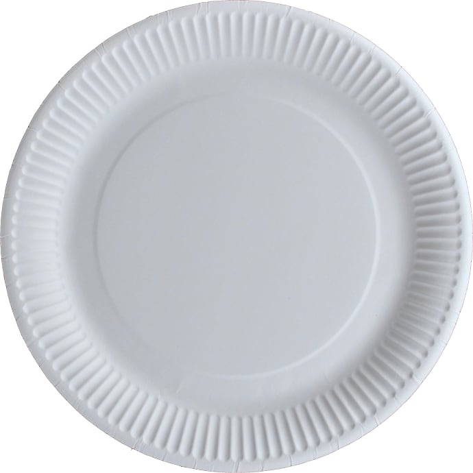 Budget paptallerkener Ø:23 cm 10-pak - hvid