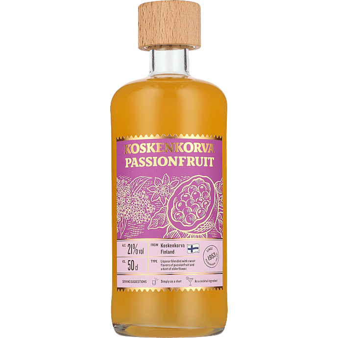 Likør m. passionsfrugt og hyldeblomst