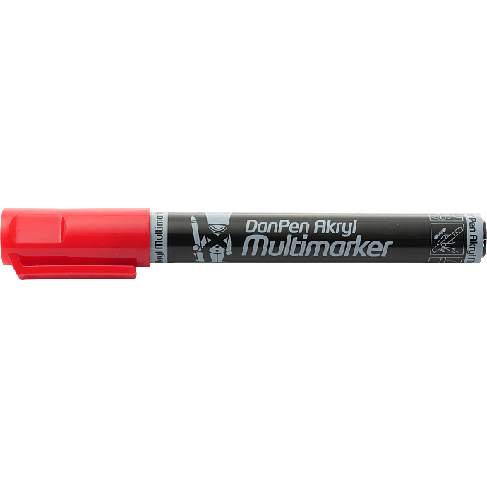 Danpen akryl multimarker - rød