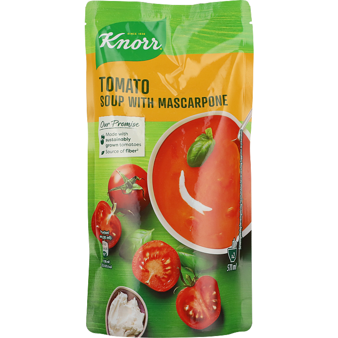 Tomatsuppe m. mascarpone og soltørrede tomater
