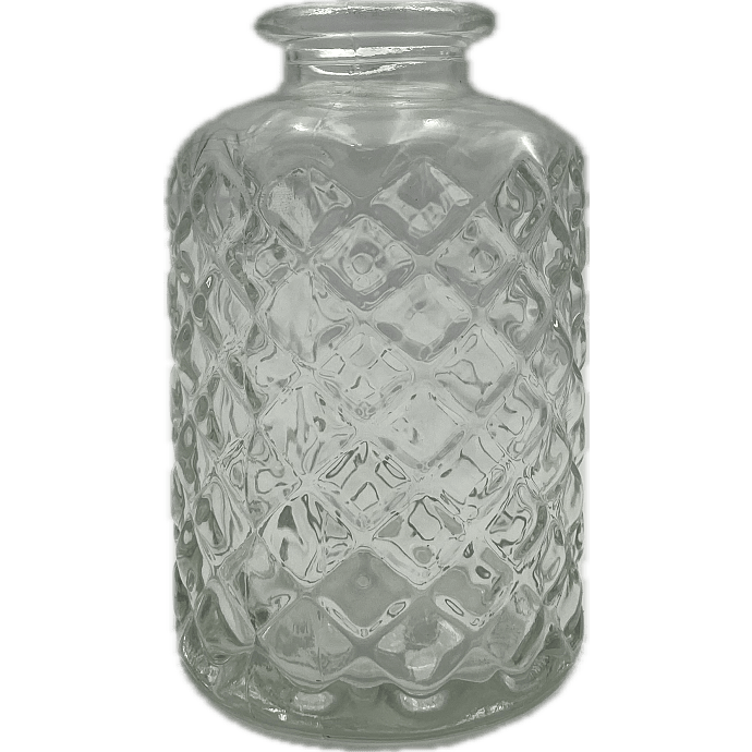 Vase med mønster 6 x 10 cm - klar