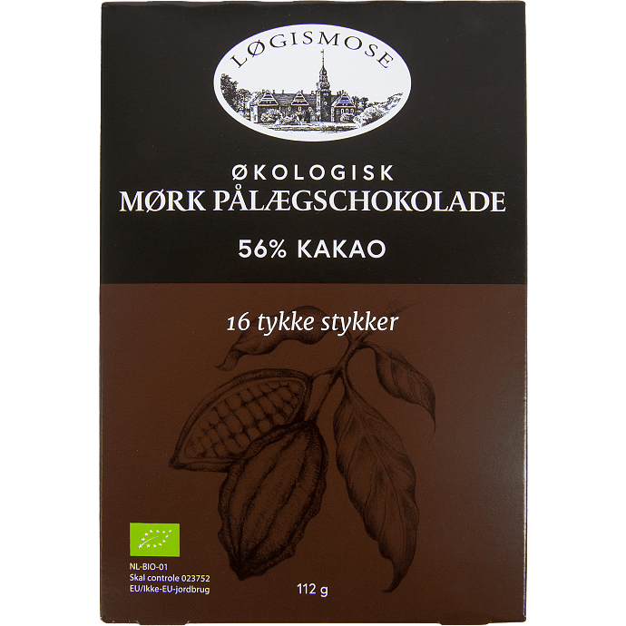 Mørk pålægschokolade 56% kakao øko