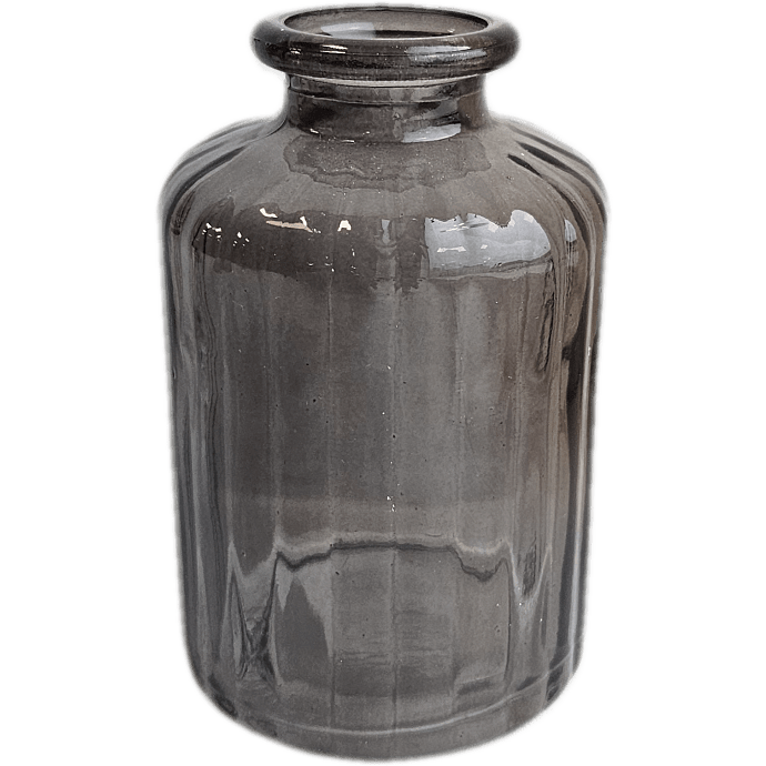 Glasvase H:10 cm - Grå