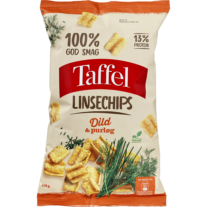 Linsechips m. dild og purløg