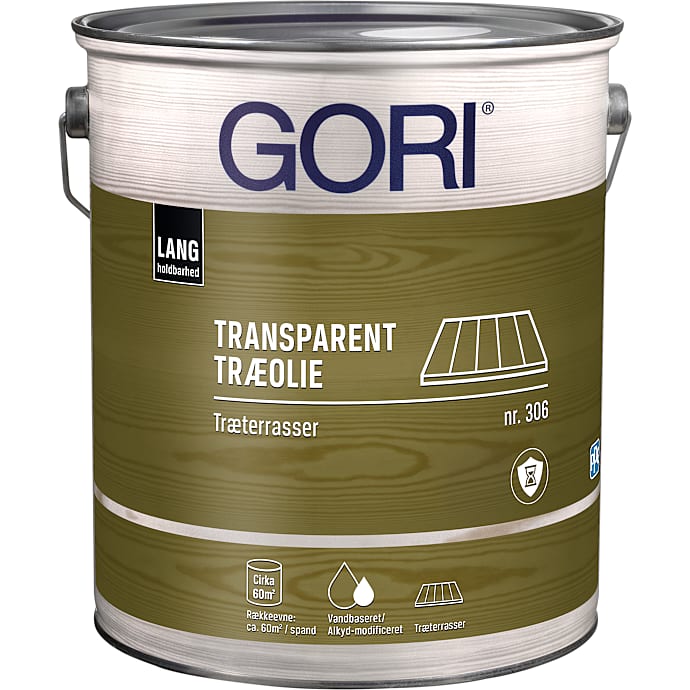 Gori 306 transparent træolie 5 liter – mørk pine
