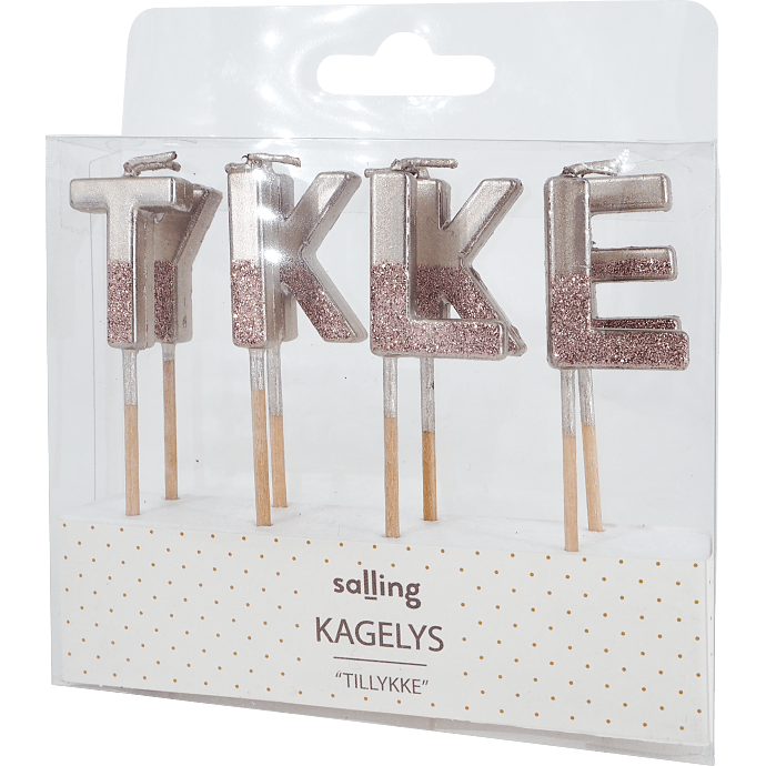 Salling kagelys med glimmer 8-pak - Rose gold