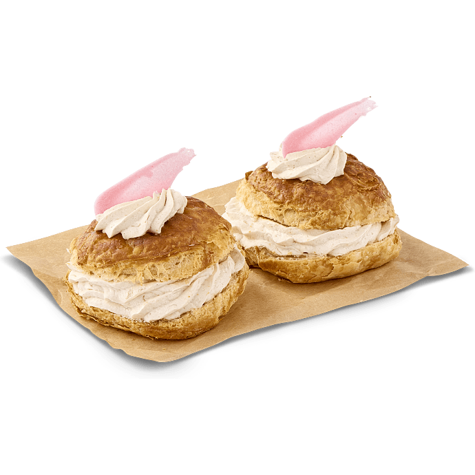 Fastelavnsbolle m. rabarber 2 stk