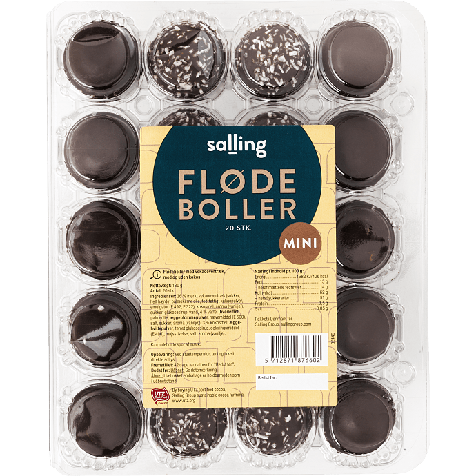 Blandede flødeboller mini