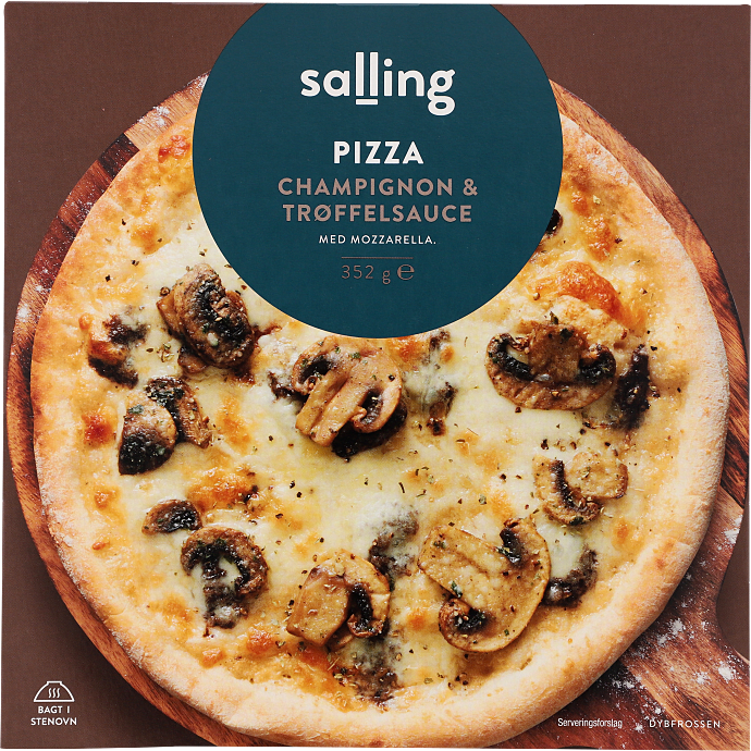 Pizza m. champignon og trøffelsauce