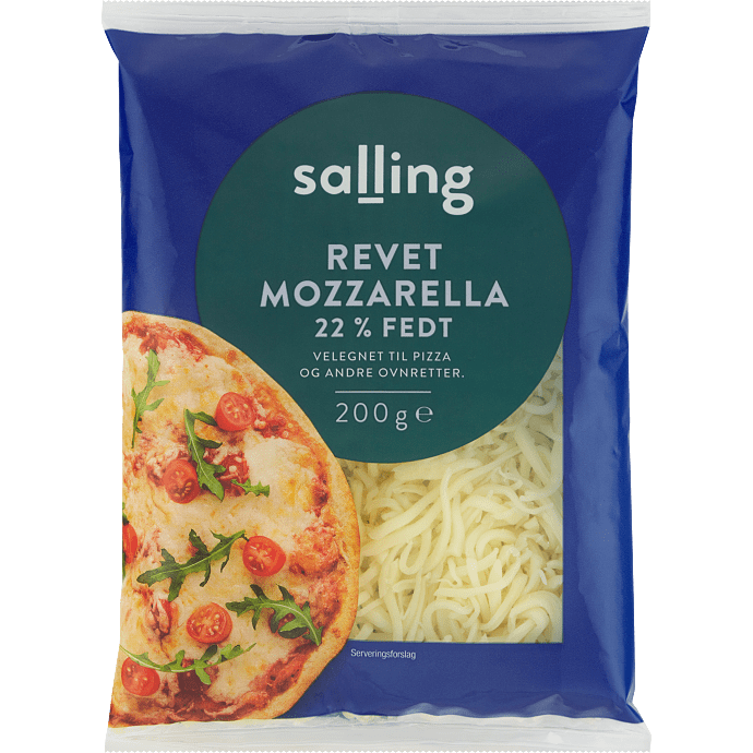 Revet mozzarella ost 25% fedt