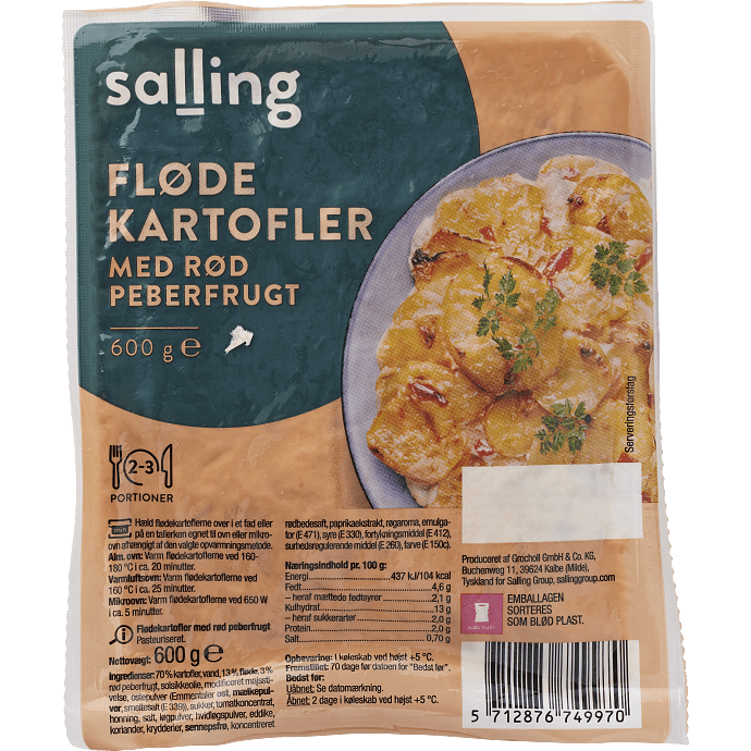 Flødekartofler m. rød peber