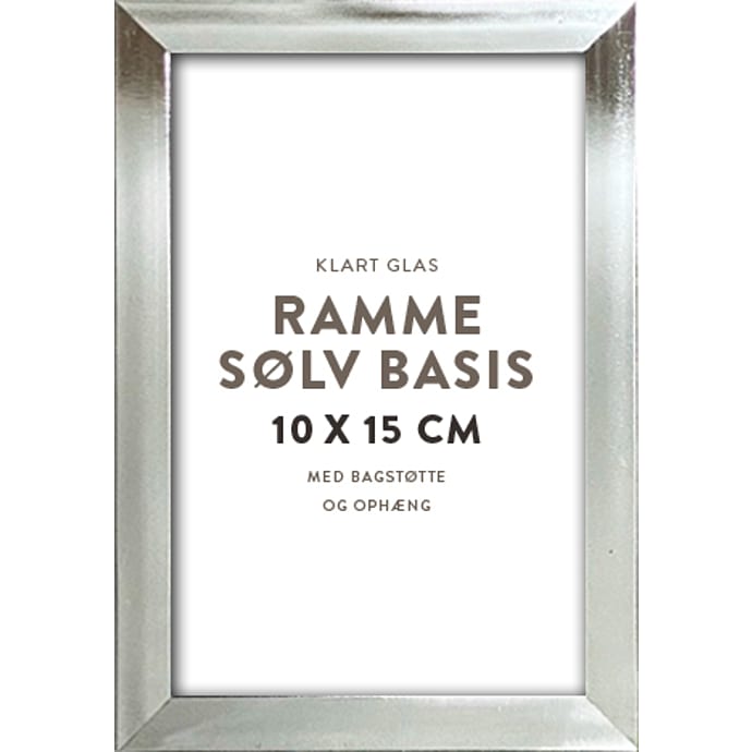 Klassisk sølv ramme m/glas – 10x15 cm