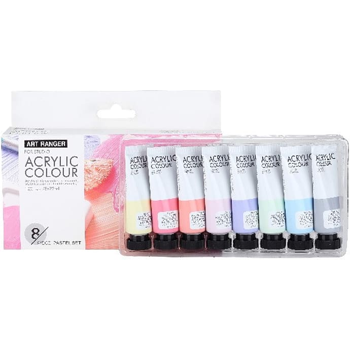 Art Ranger akrylmalingsæt 22 ml 8-pak - pastel farver