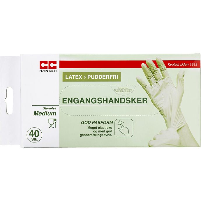 Engangshandsker latex str. M