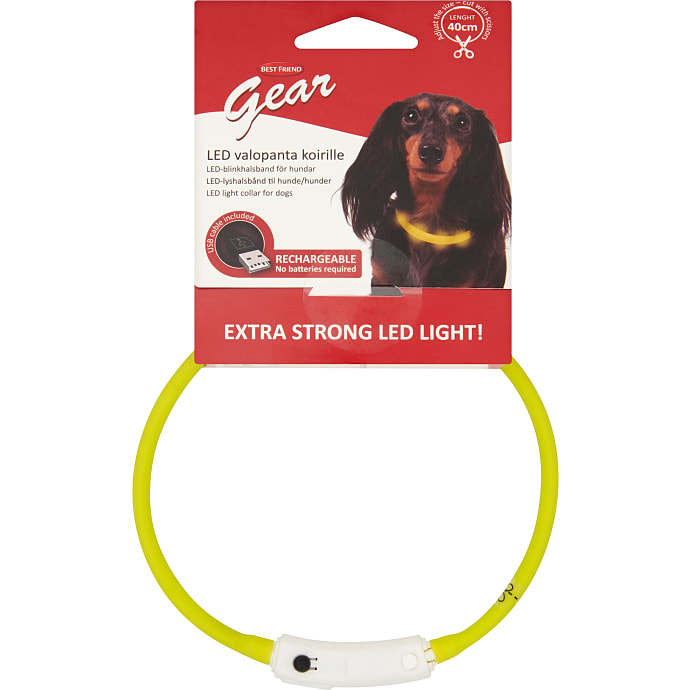 Halsbånd m. LED-lys 25-40 cm