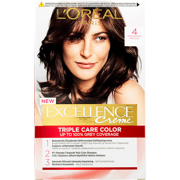 Triple Care Color permanent hårfarve 4 Brown