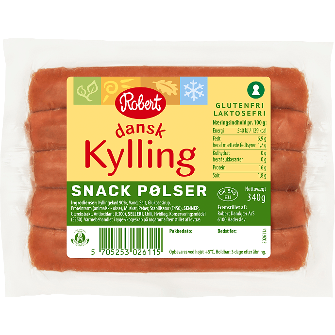 Kylling snack pølser