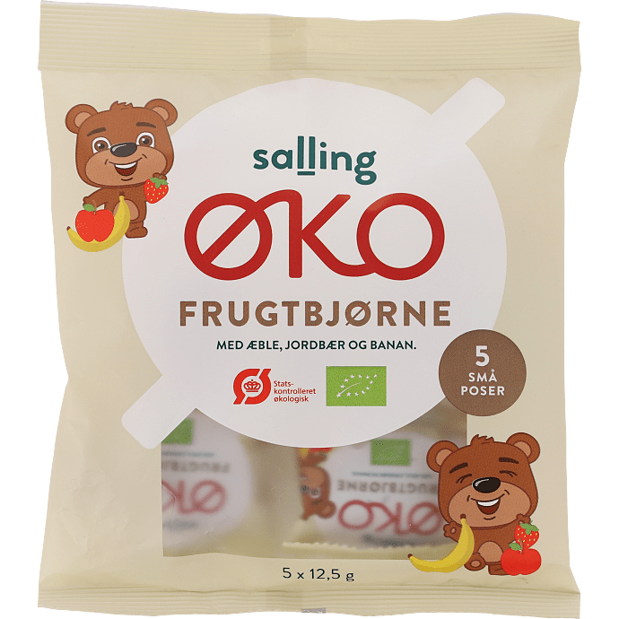 Frugtsnacks m. æble-, jordbær- og banansmag øko