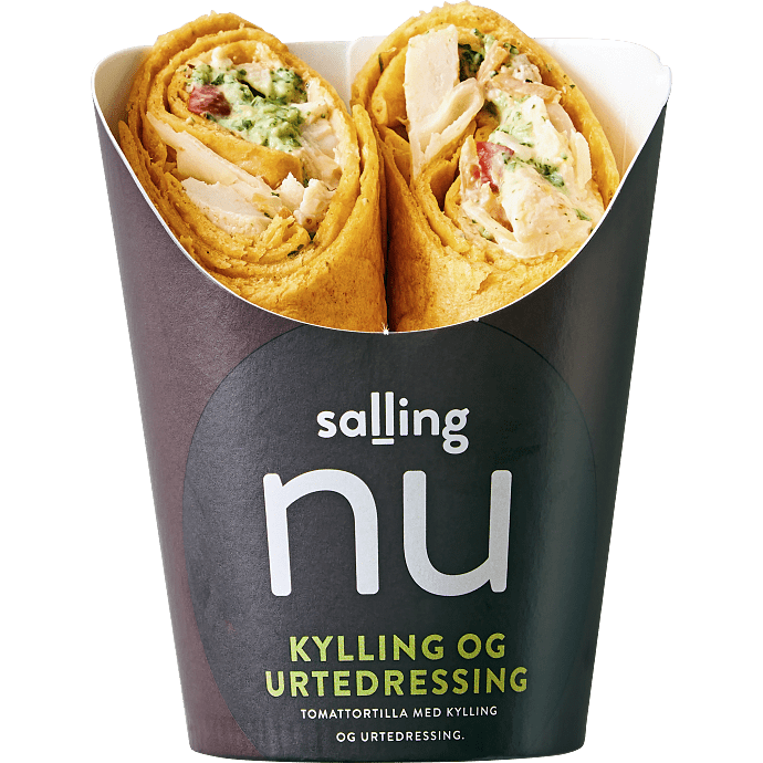 Wraps m. kylling og pesto