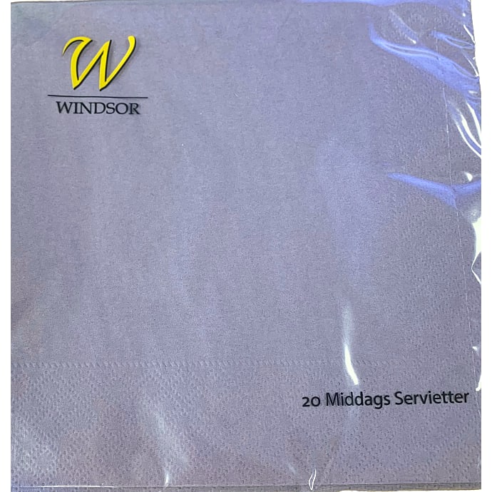 Windsor ensfarvede servietter 40x40 cm 20-pak - lys lilla