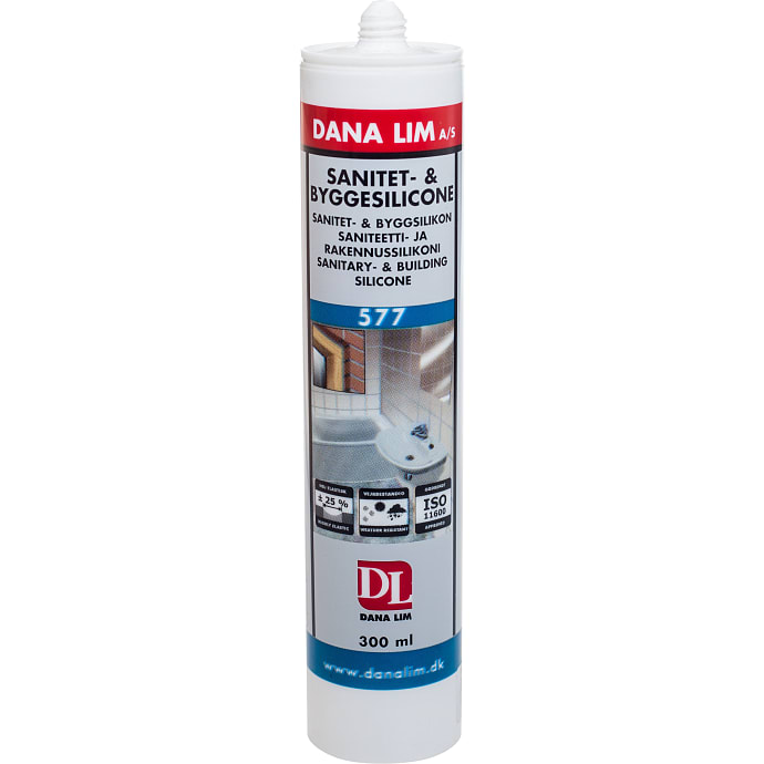 Dana Lim Sanitet- og byggesilicone 577 - hvid