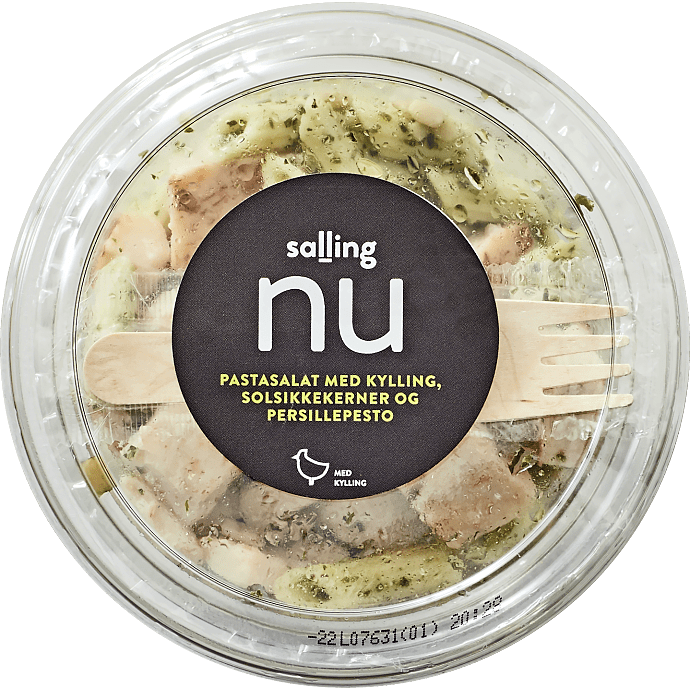 Pastasalat m. kylling og pesto
