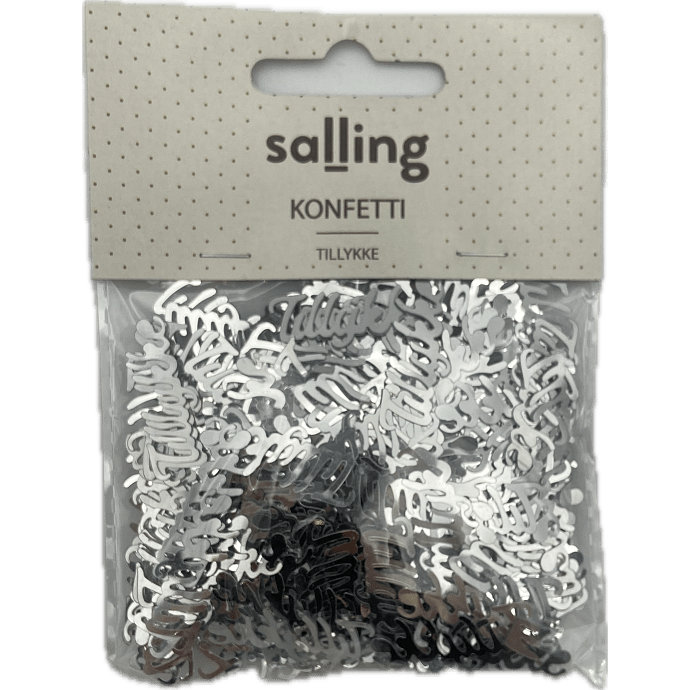 Salling Konfetti "Tillykke" - Sølv