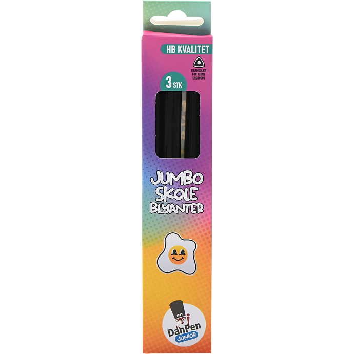Danpen jumbo skoleblyanter 3-pak