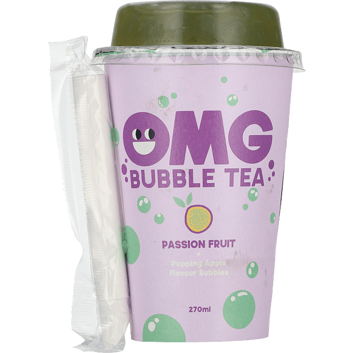 Bubbletea m. æble- og passionsfrugtsmag