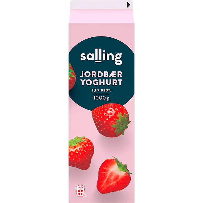 Yoghurt m. jordbær 3,1% fedt