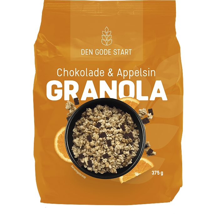 Granola m. chokolade og appelsin