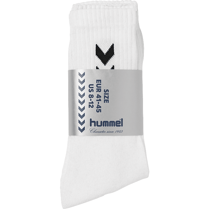 Hummel unisex 3-pak strømper str. 41/45 - hvid