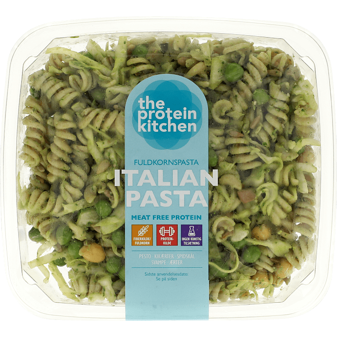 Pastasalat m. kikærter, spidskål og pesto