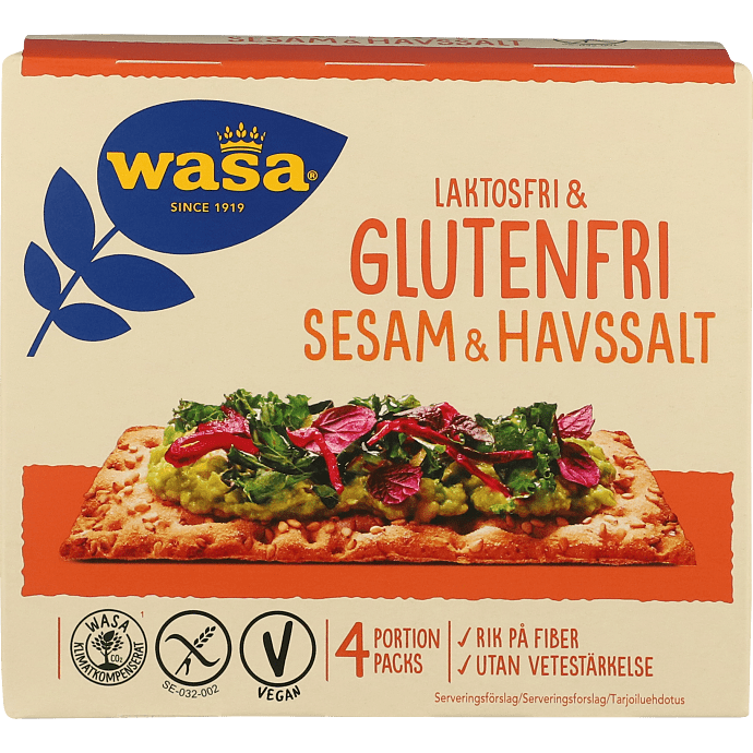 Knækbrød m. sesam og havsalt glutenfri laktosefri