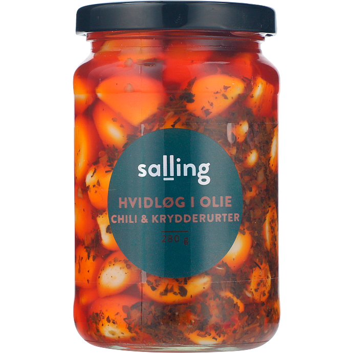 Hvidløg i olie m. chili