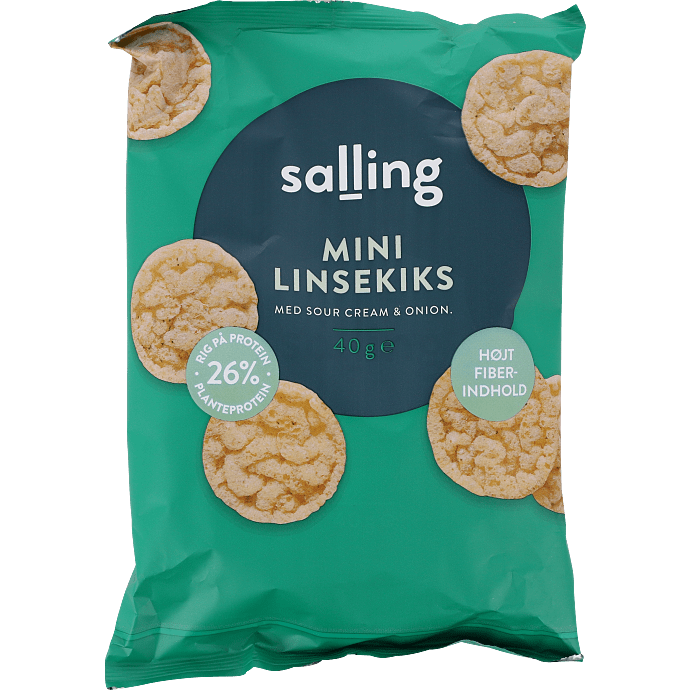 Mini linsekiks m. sourcream & onion