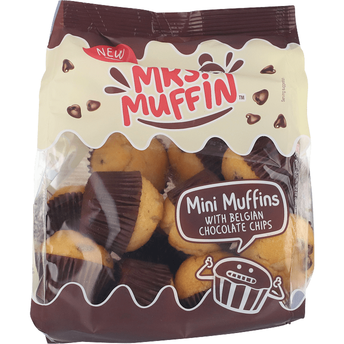 Mini muffins m. chokoladestykker