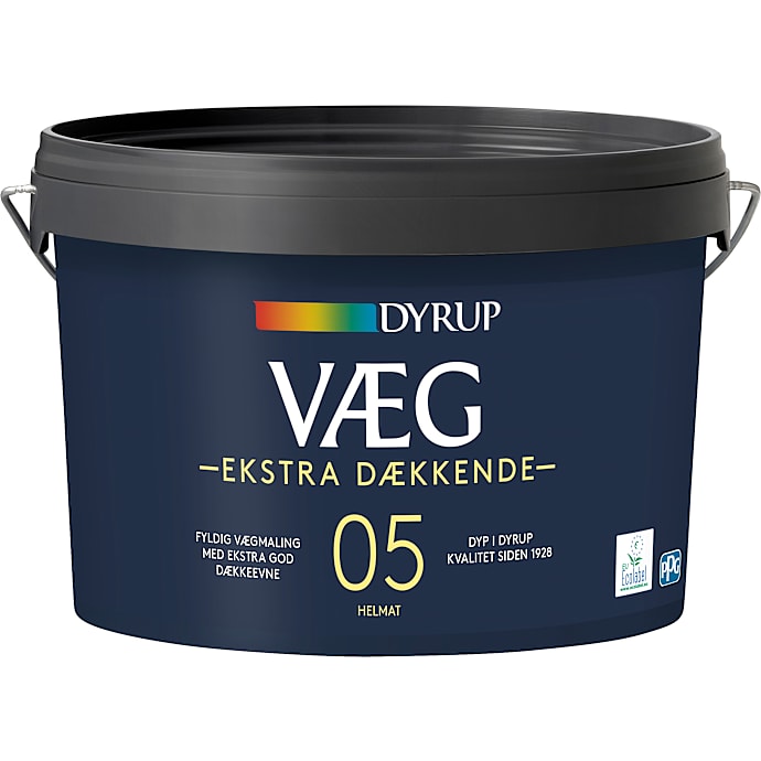 Dyrup vægmaling Ekstra dækkende 2,25 liter - hvid