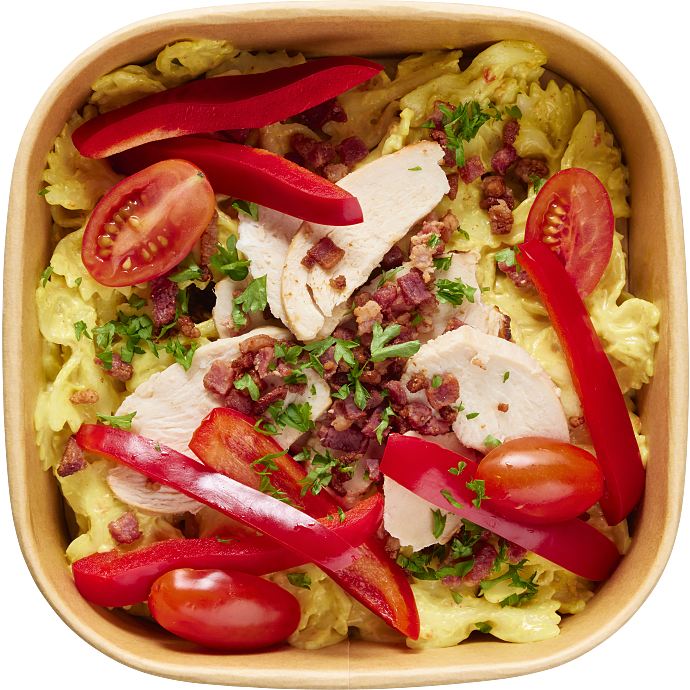 Pastasalat m. kylling og bacon