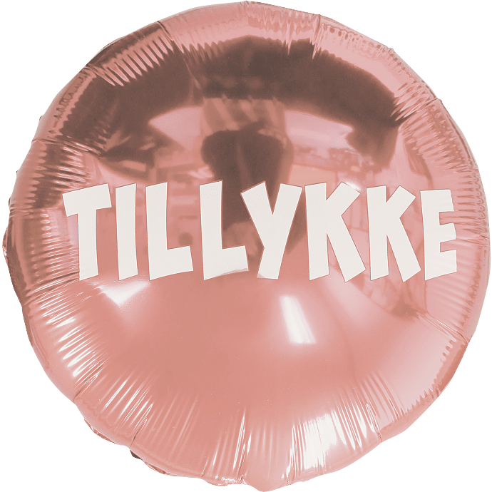 Salling folieballon "Tillykke" Ø: 44 cm - Rosegold