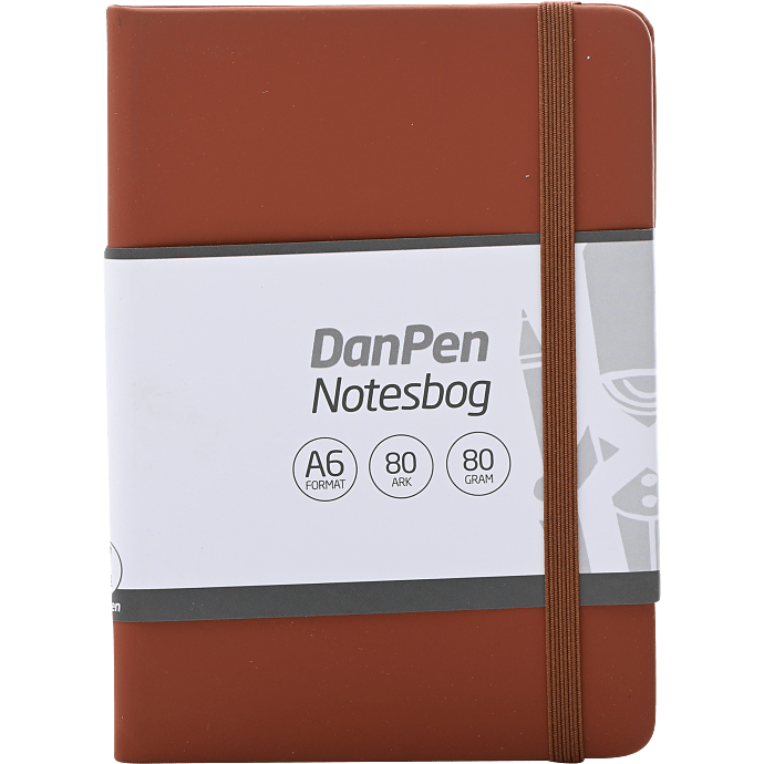 Danpen notesbog PU A6 - brun