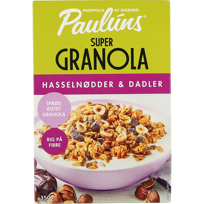 Granola m. dadler og hasselnødder