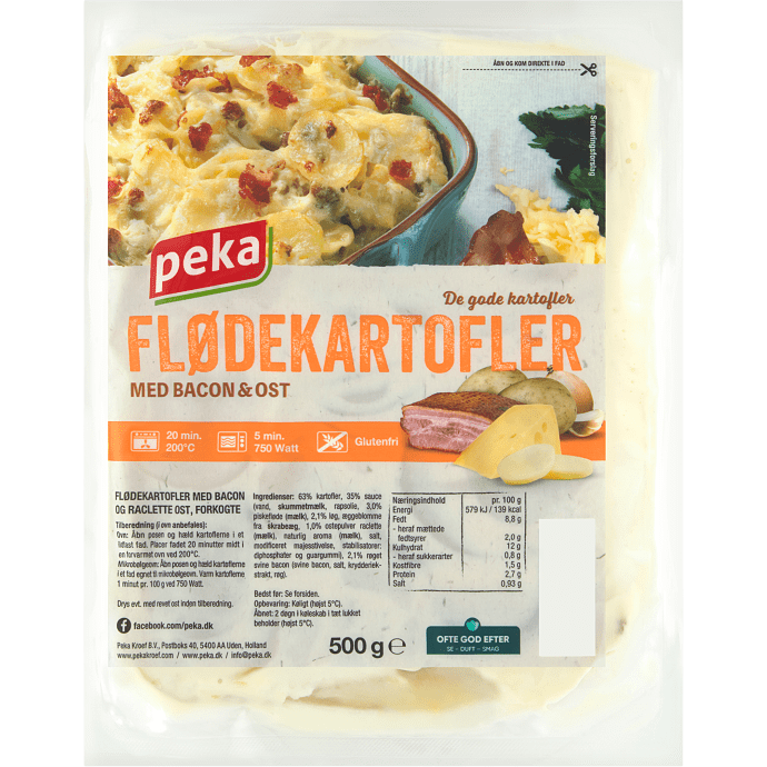 Flødekartofler m. bacon og ost